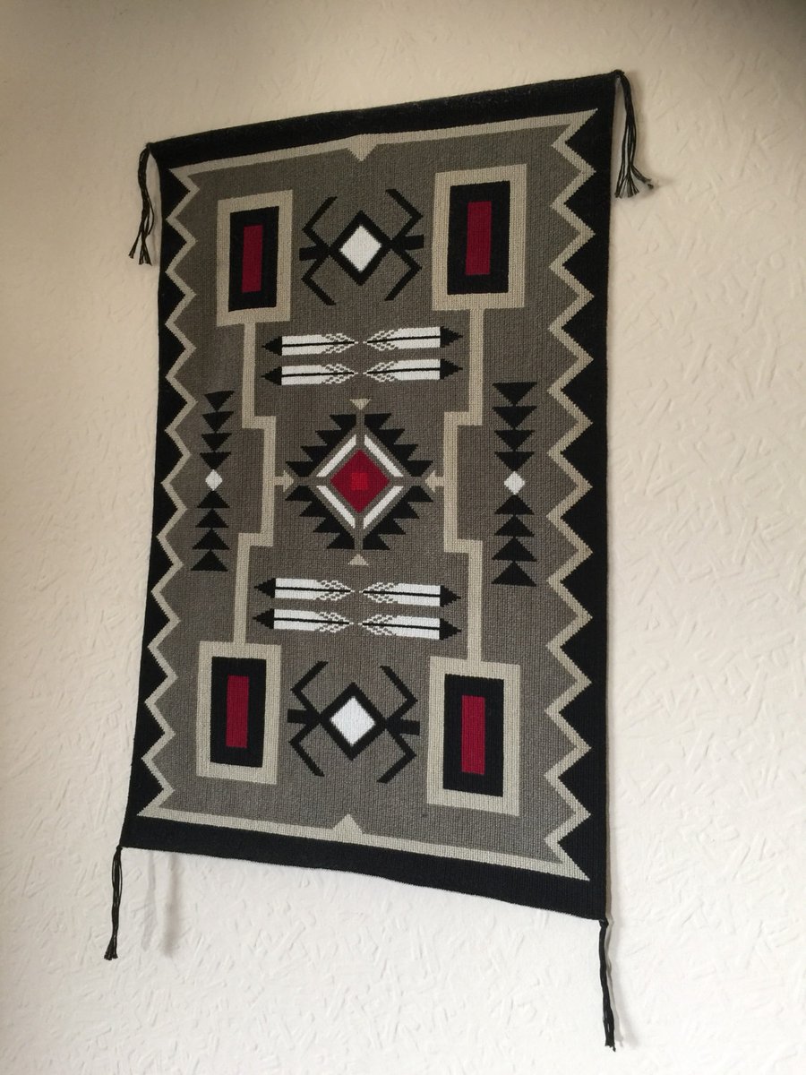 041 Navajo Native American Storm Pattern Rug wallart Folk Art Cross stitch chart