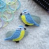 Blue tit hair clips 