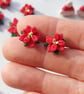 Poinsettia stud earrings 