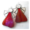 Angel Iridised Red Stained Glass suncatcher Christmas decoration 043 044