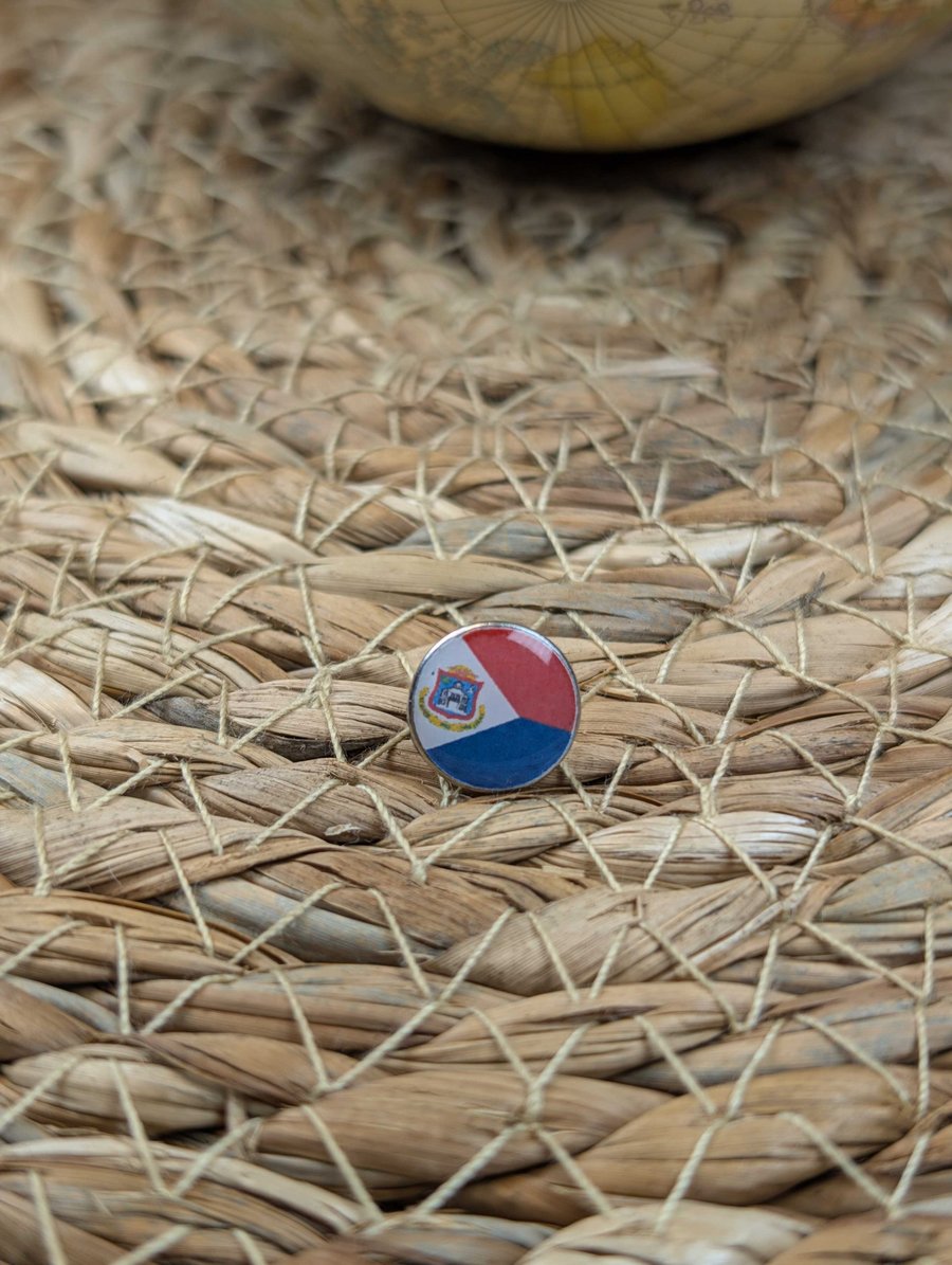 Sint Maarten Flag Map Pin – Caribbean Travel Map Push Pin for Wooden Maps