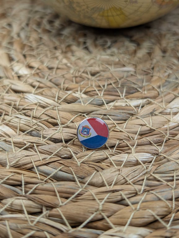 Sint Maarten Flag Map Pin – Caribbean Travel Map Push Pin for Wooden Maps