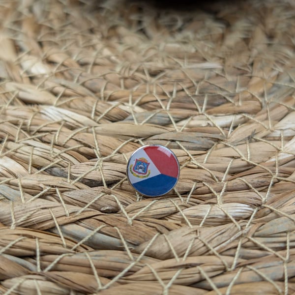 Sint Maarten Flag Map Pin – Caribbean Travel Map Push Pin for Wooden Maps