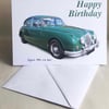Jaguar Mk2 3.8 1964 (Green) - Birthday, Anniversary, Retirement or Plain Card