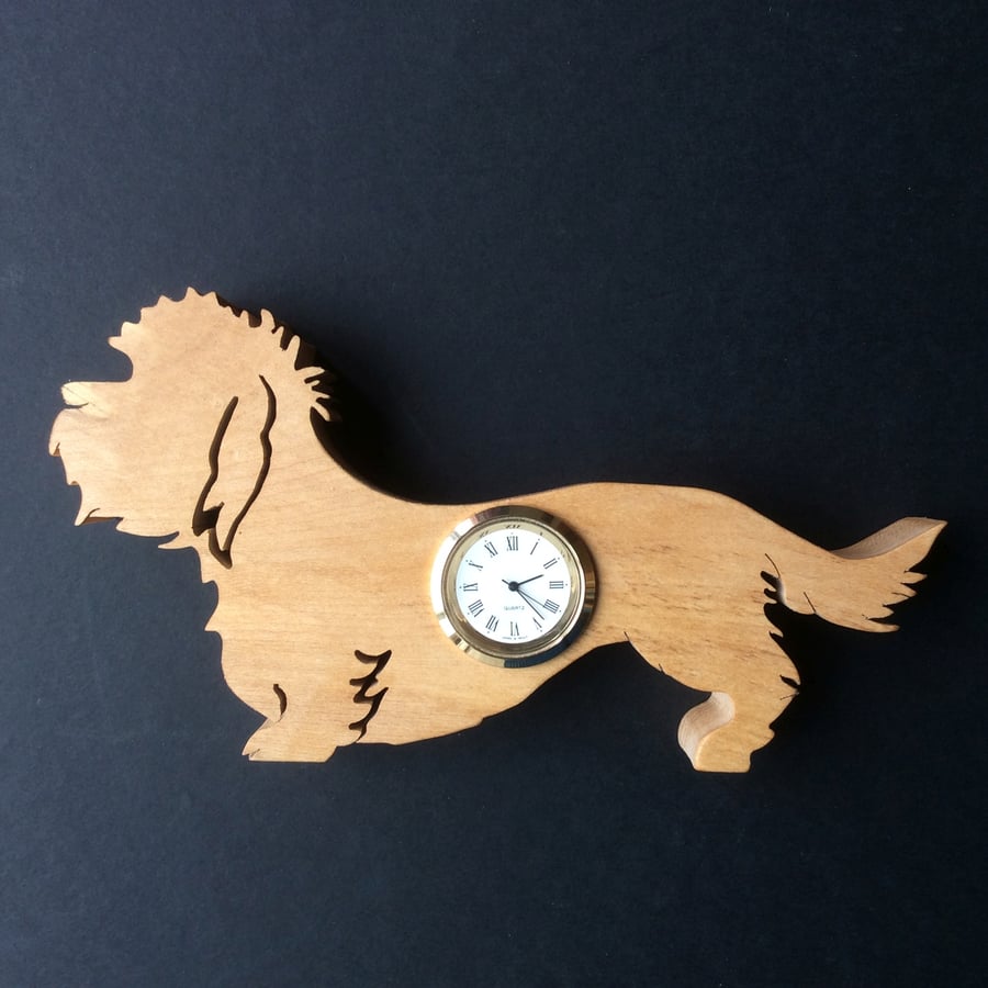 Shaped Dandie Dinmont Terrier Clock