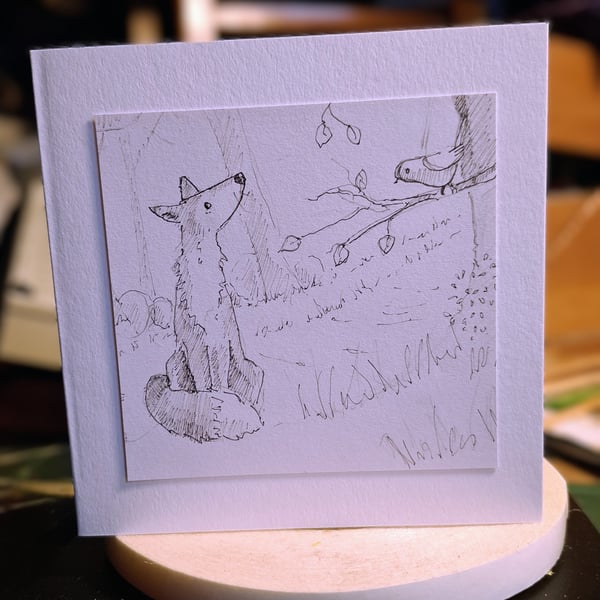 Two Nature inspired 'The Woodland' cards. 14x14cm Blank. Original artwork