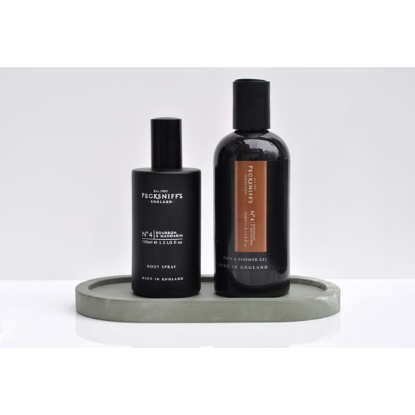 Oval Concrete Tray: Handmade Green Minimalist Candle Jewelry Plate