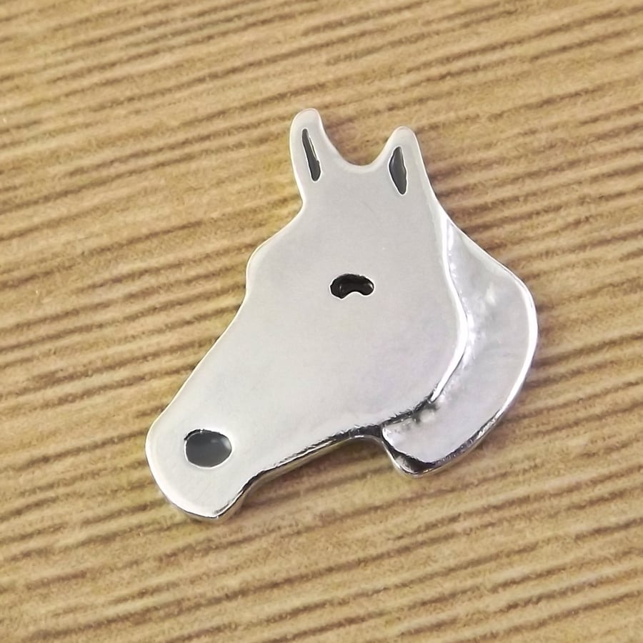 Horse lapel pin pony badge tie tack, handmade from sterling silver