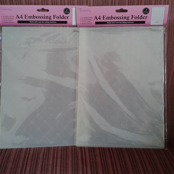 2 x A4 Embossing Folders new in pack