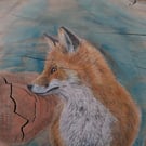 Original Fox Art on Reclaimed Wood