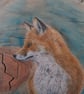 Original Fox Art on Reclaimed Wood
