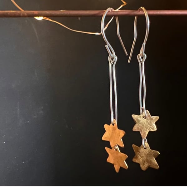Shooting Stars Christmas Earrings