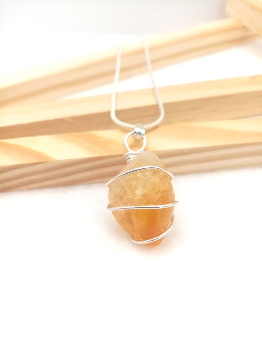 Citrine Tumble Stone Necklace