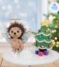 Sale ! Angelica the Christmas Angel hedgehog  sculpture. Crochet ornament. - Image 1