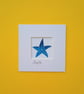 A blue batik 'Starfish' fabric picture - 4x4 inches including mount - Image 6