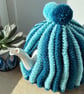 Peacock blue and aqua retro tea pot cosy