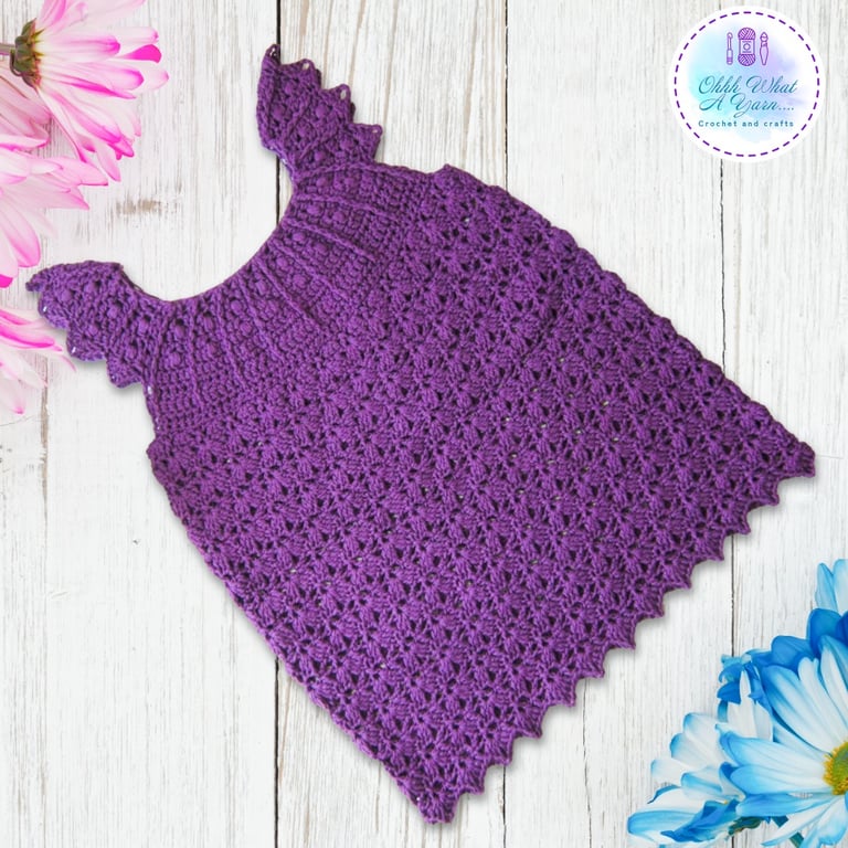 Purple crochet baby dress. Crochet dress. Toddler sun dress. 3-4 years