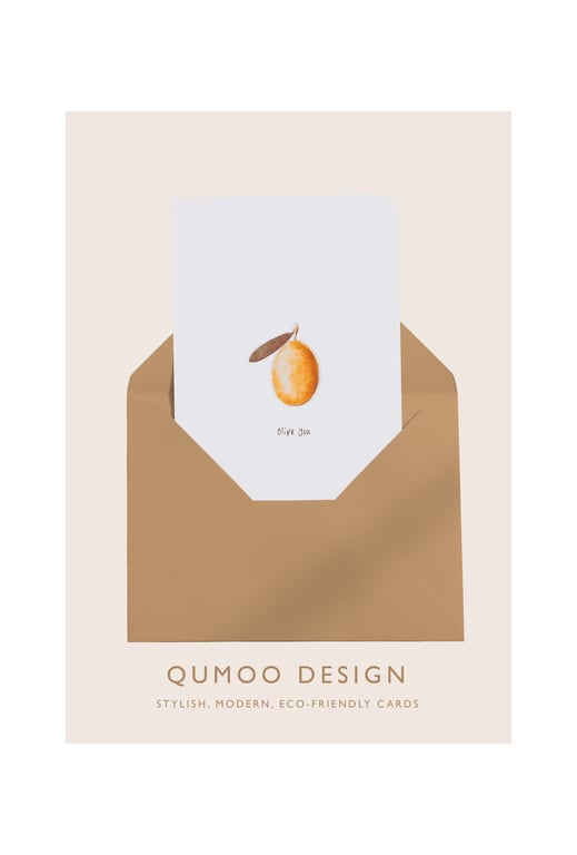 Olive You I Love you blank greetings card (QM279)