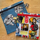 Handmade Set of 2 Star Wars Inspired Zip Pouches