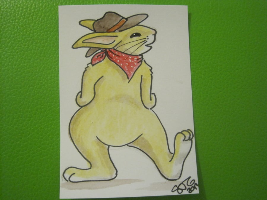 ACEO Rabbit  Line Dancing
