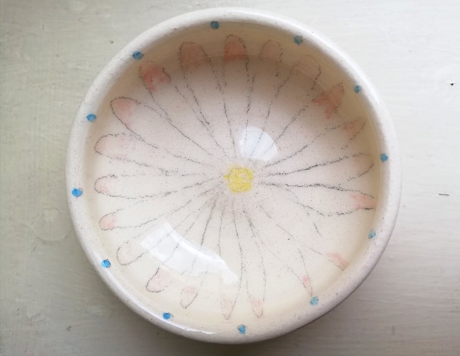 Tea bag holder daisy ceramic used bag rest dish gift for tea lover