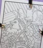 Hedgehogs A4 Christmas Colouring Page Printable JPG by S Godwin Studio - Image 2