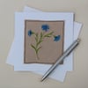 Embroidered Cornflower General Greeting Card