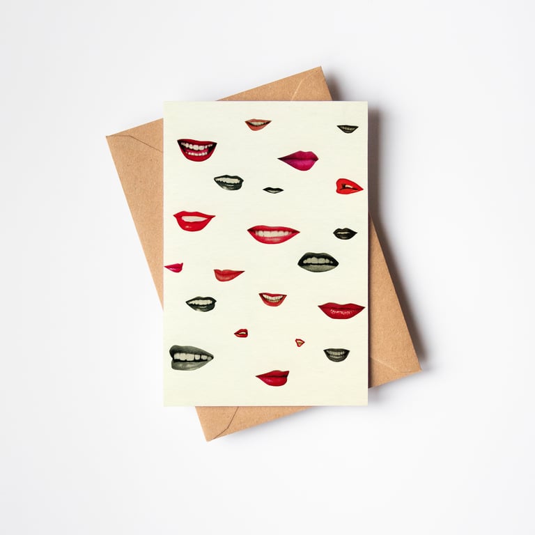 Retro Valentine's Day or Anniversary Card - Stealing Kisses