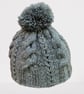 Childs Hand Knitted Hat in Grey - Fits Age 8 - 11 years - Image 6