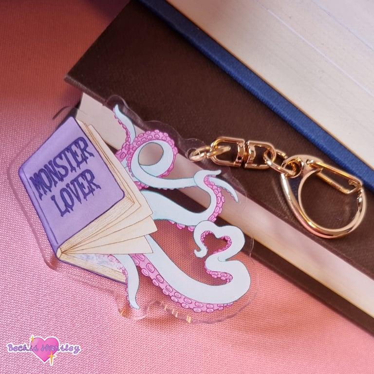 Monster Lover Keychain - Double Sided Keychain - Bookish Gifts, Accessories