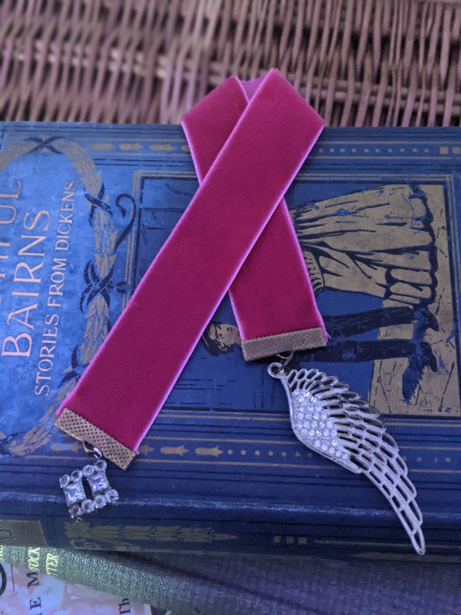 handmde angel wing bookmark