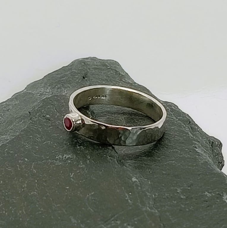 Ruby Ring size N sterling silver July Birthstone Birthday Jewellery