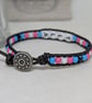 Trans ally bead and black leather bracelet with button fastener, LGBTQ  - Image 5