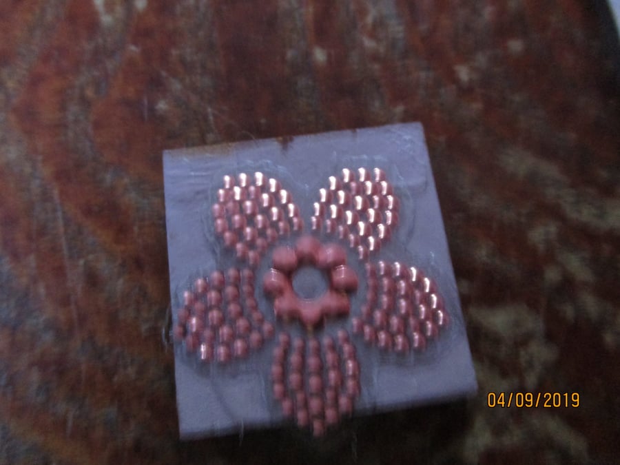 Pink Dotted Flower Plaque