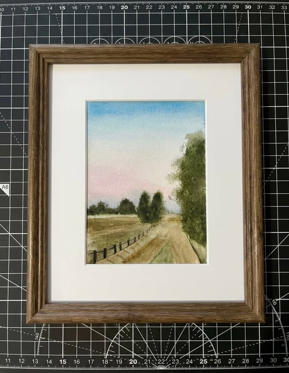 Orignal Watercolour paintings Farm  Landscape (14.8x11cm)