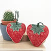 Ceramic strawberry Folk art style pottery decoration