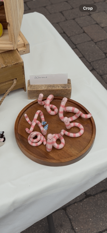 Handmade Ceramic Worm, randomly selected and unique!