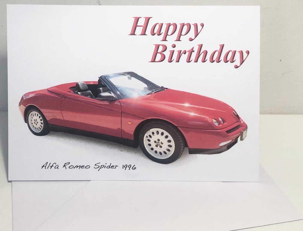 Alfa Romeo Spider 1996 - Birthday, Anniversary, Retirement or Plain Card
