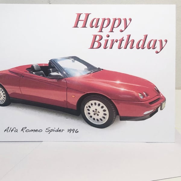 Alfa Romeo Spider 1996 - Birthday, Anniversary, Retirement or Plain Card
