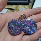Lovely circle shaped, rainbow earrings, Handmade beautiful colours