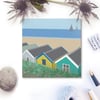 Beach Huts Card - seaside, birthday, Fathers Day
