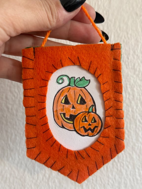 Double Pumpkin Mini Spooky Doodle 
