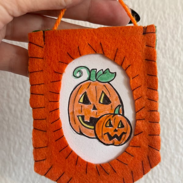 Double Pumpkin Mini Spooky Doodle 