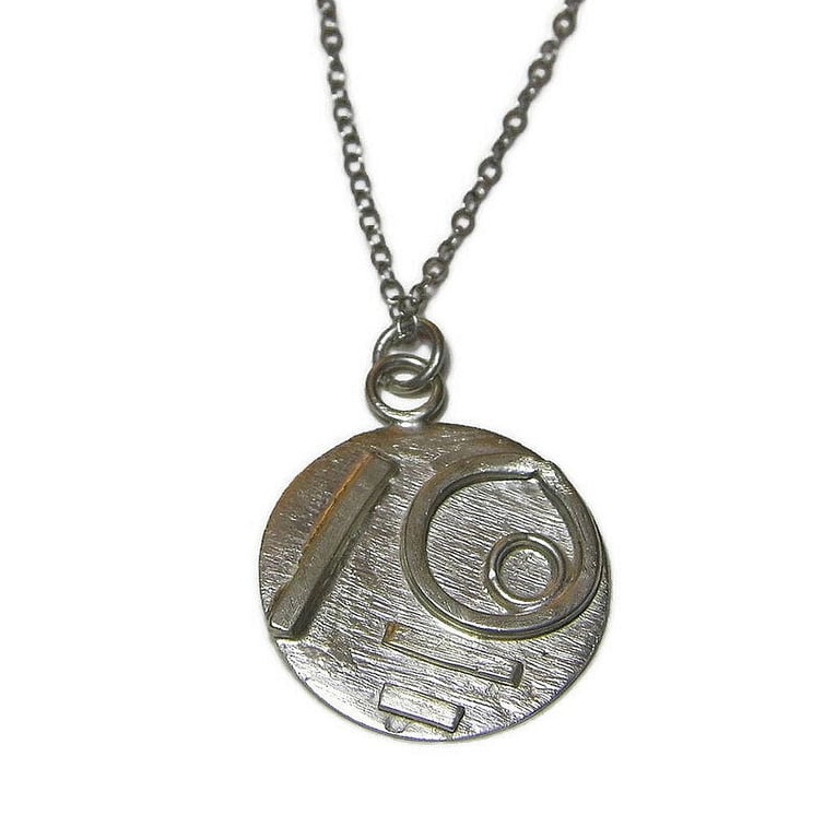 Hand made Fine Silver Textured Disc Pendant, Unique Artisan Jewellery Gift 