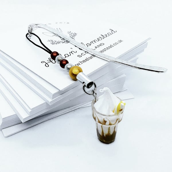 Metal Bookmark. Ice Cream Sundae. Bookmark. Charm Bookmark.