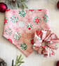 Fabric Hair Scrunchie - Handmade - Christmas Baubles