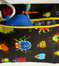 Small zipped purse - multicoloured beetles with sunshine yellow zip - Image 7