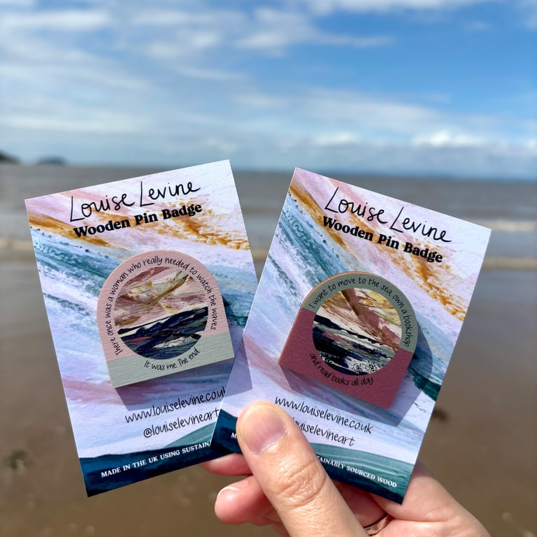 Set of 2 Seascape Pin Badges