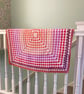 Crocheted Hearts Squared Baby Blanket - Lap Blanket - Image 2