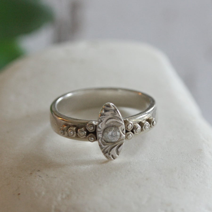Sterling Silver handmade ring Size O